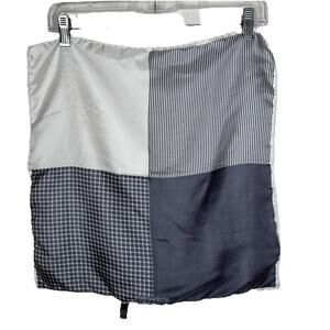 Black and white gingham made in Italy small silk scarf